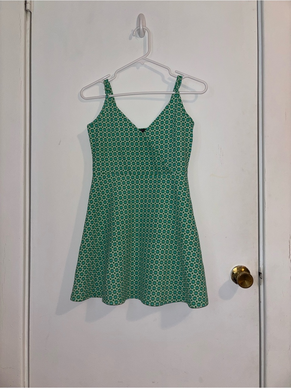 Aeropostale Green Patterned V-Neck Sundress